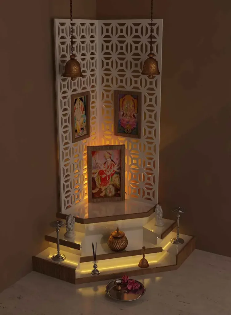 Design Of A Home's Corner Mandir