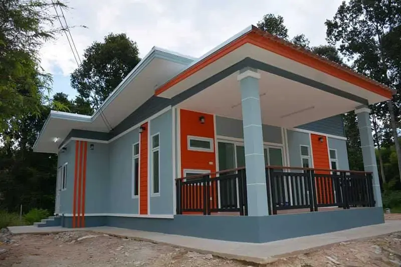 Orange white and grey Exterior Colors Combinations