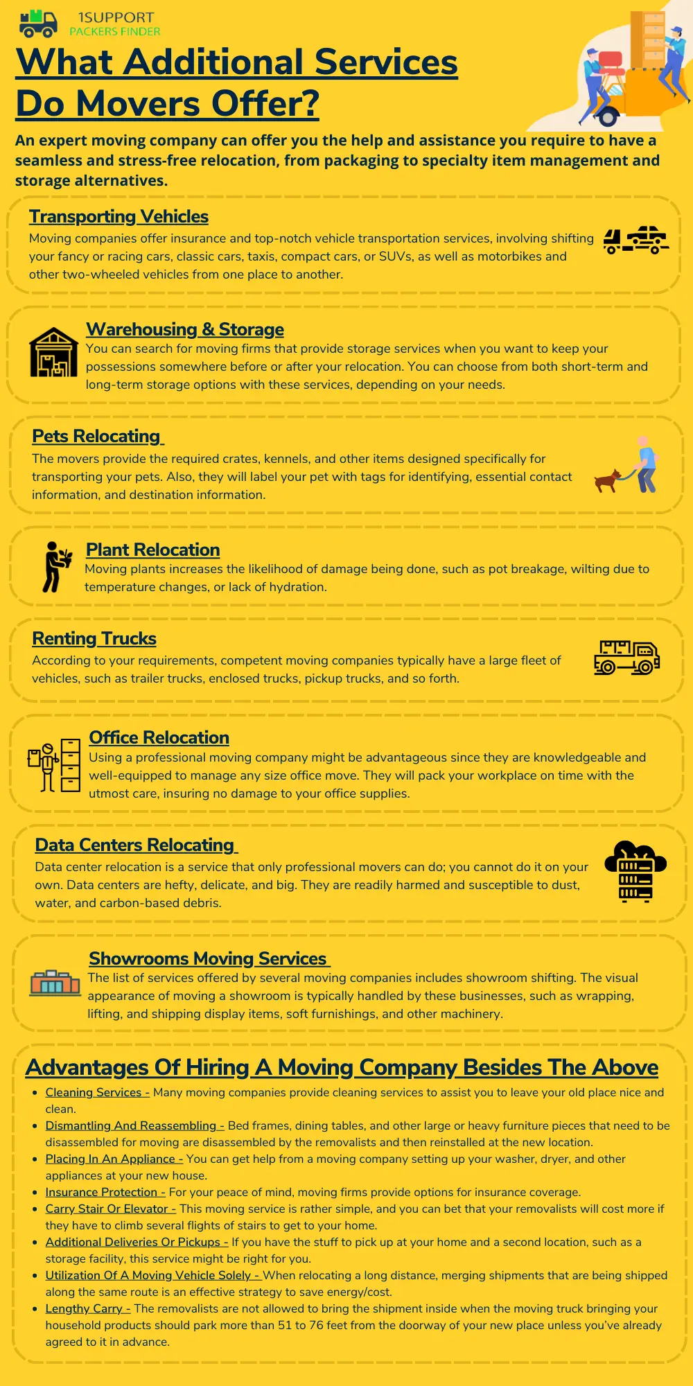 What Additional Services Do Movers Offer Informational Infographic
