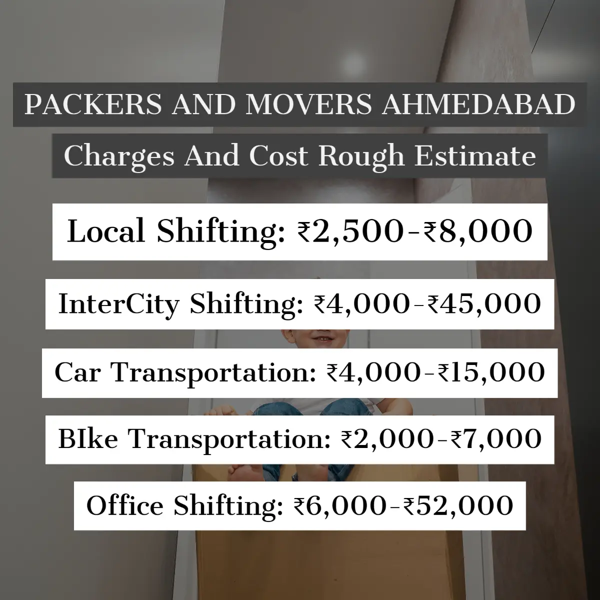 Packers and Movers Ahmedabad Charges
