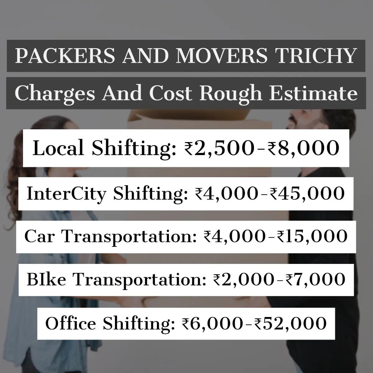 Packers and Movers Trichy Charges