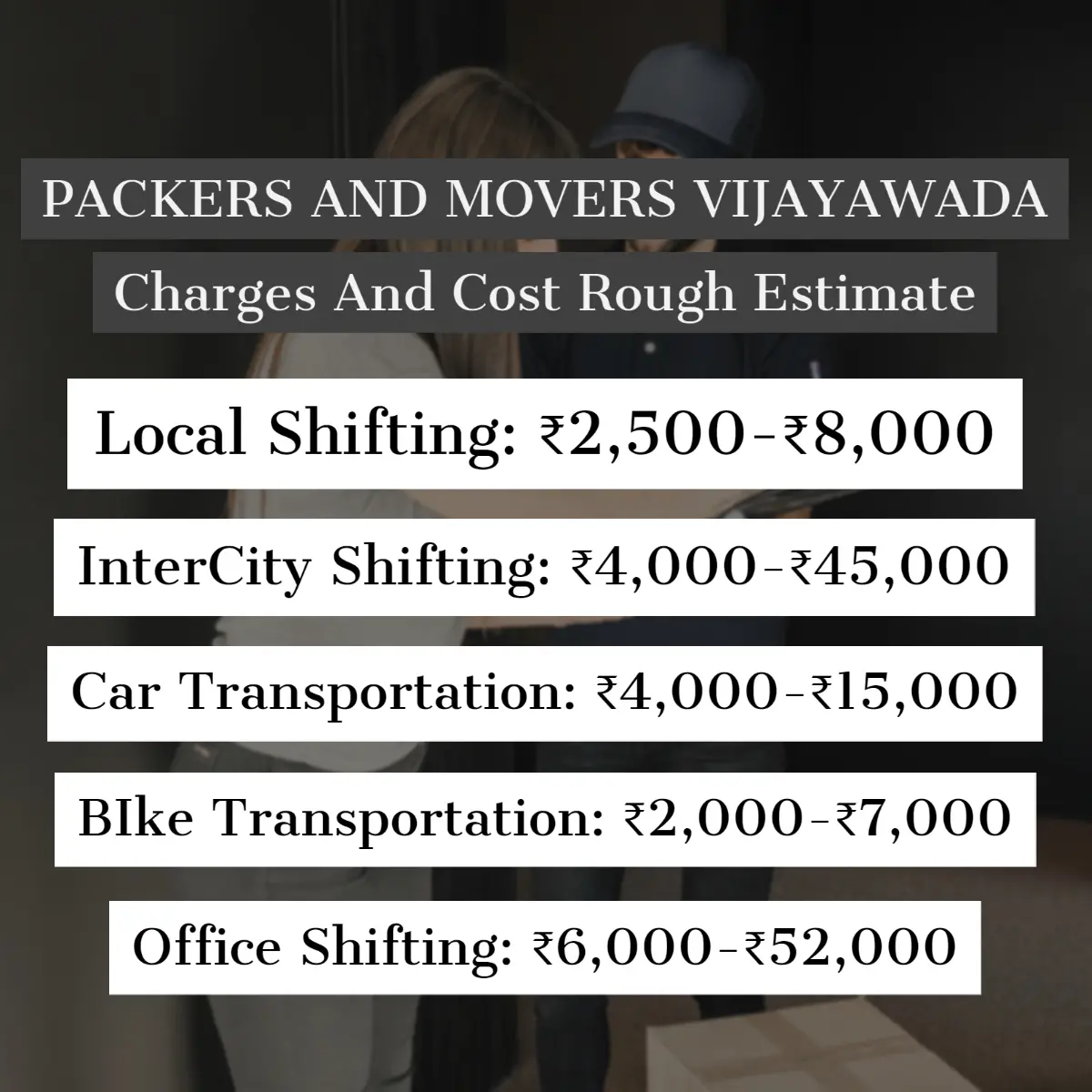 Packers and Movers Vijayawada Charges