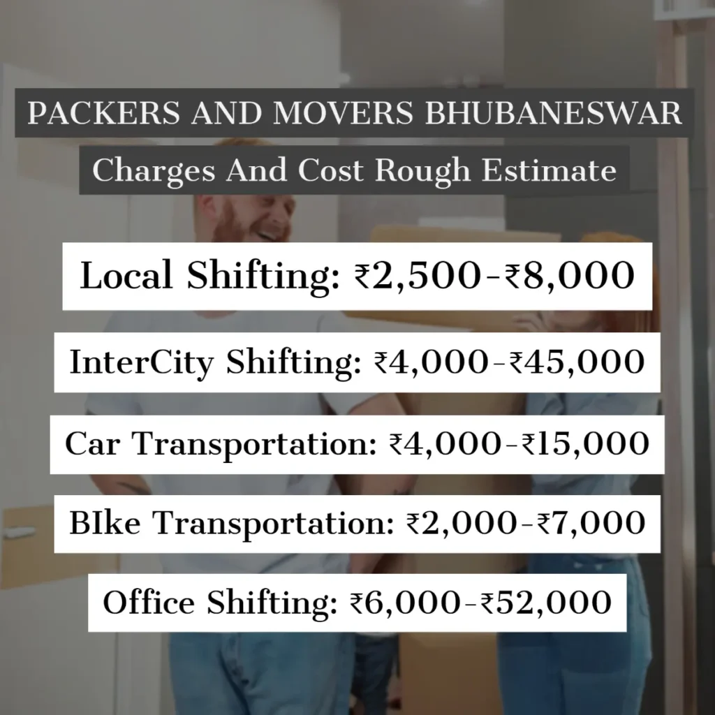 Packers and Movers Bhubaneswar Charges And Cost