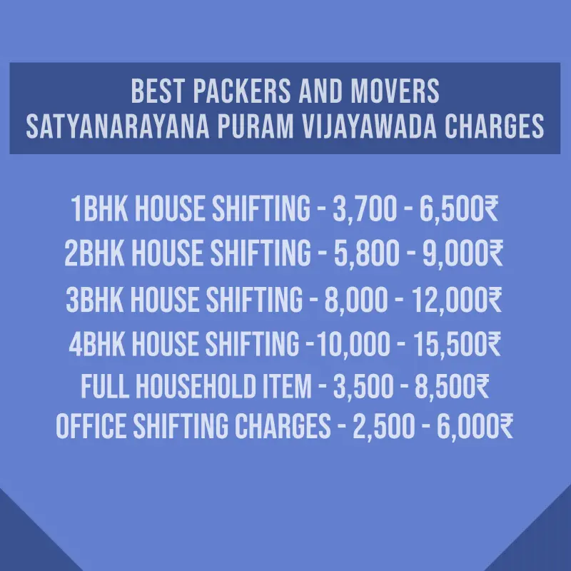 Packers and Movers Vijayawada Satyanarayana Puram Charges And Cost